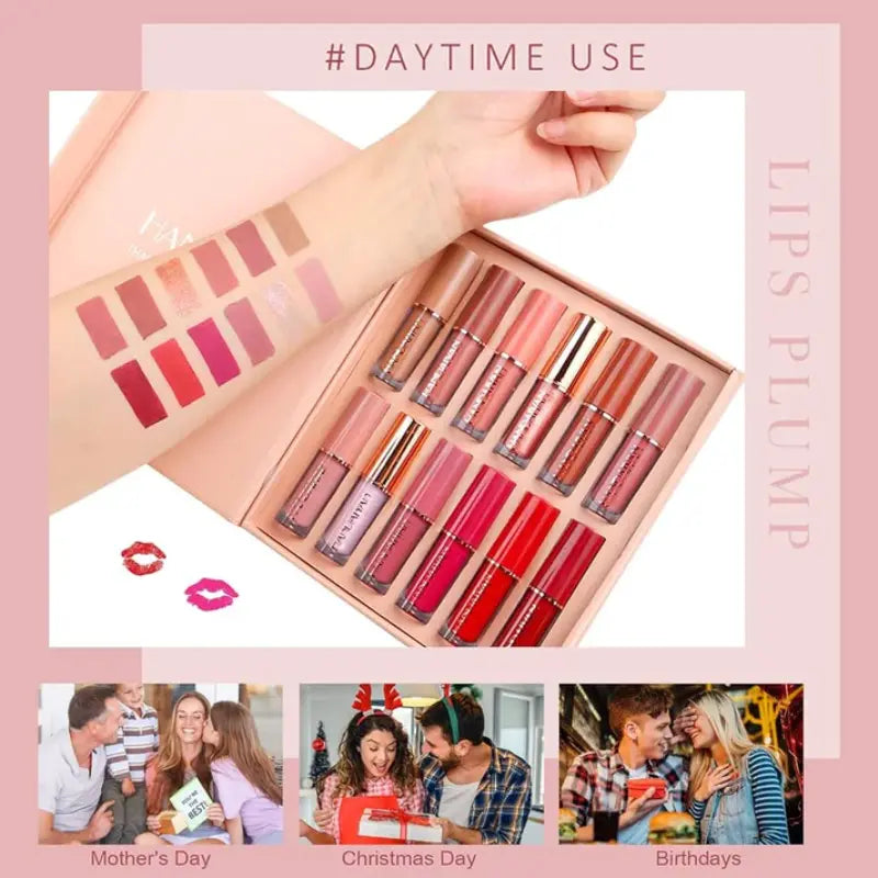 12-Piece Matte Liquid Lipstick & High Shine Lip Gloss Set