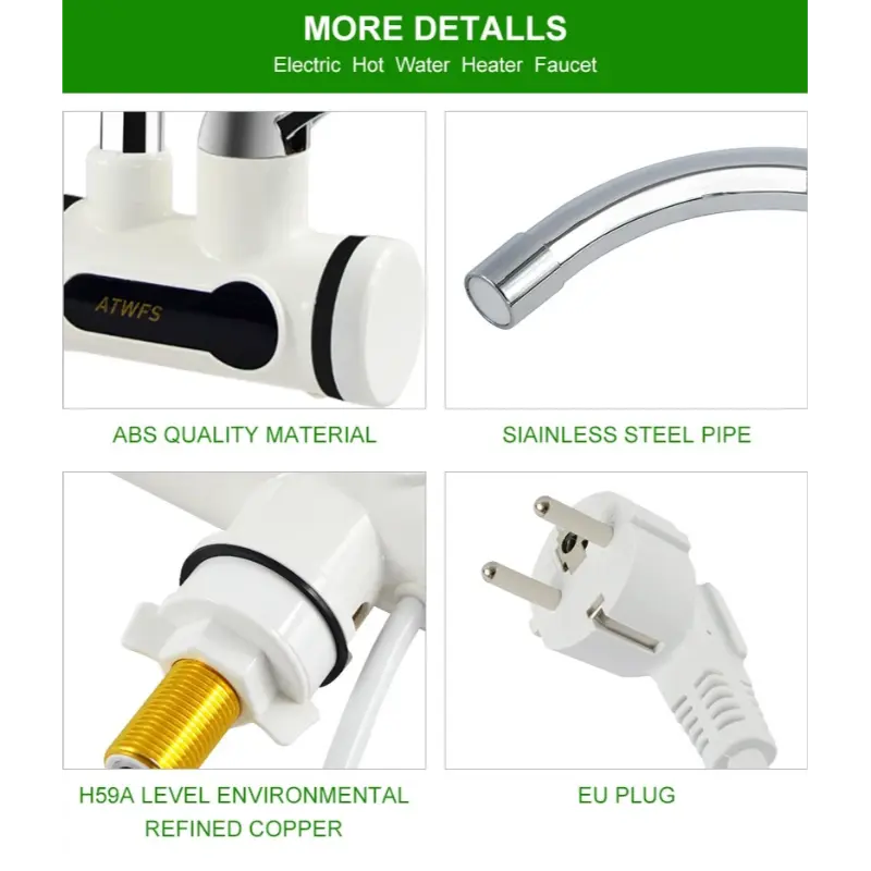 Electric Faucet Tap Water Heater with Shower