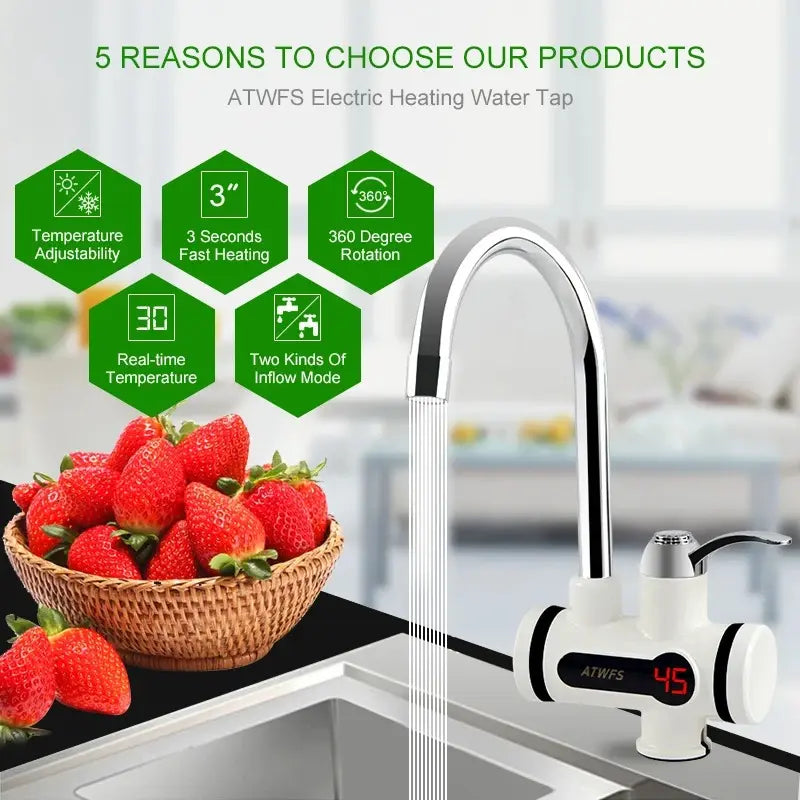Electric Faucet Tap Water Heater with Shower
