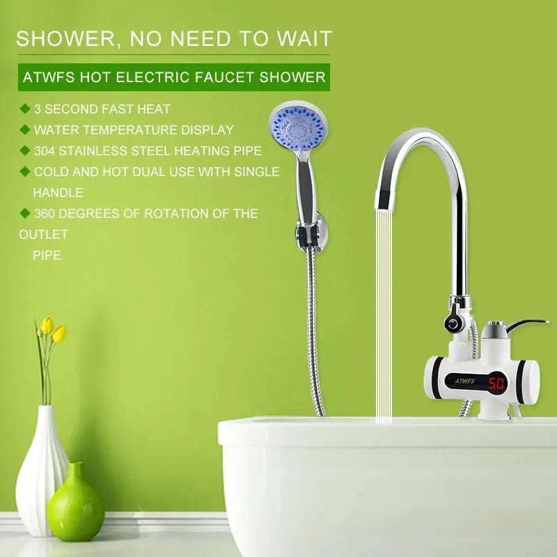 Electric Faucet Tap Water Heater with Shower
