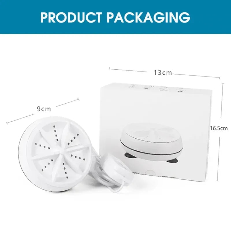 Portable USB Ultrasonic Turbine Laundry Washing Machine
