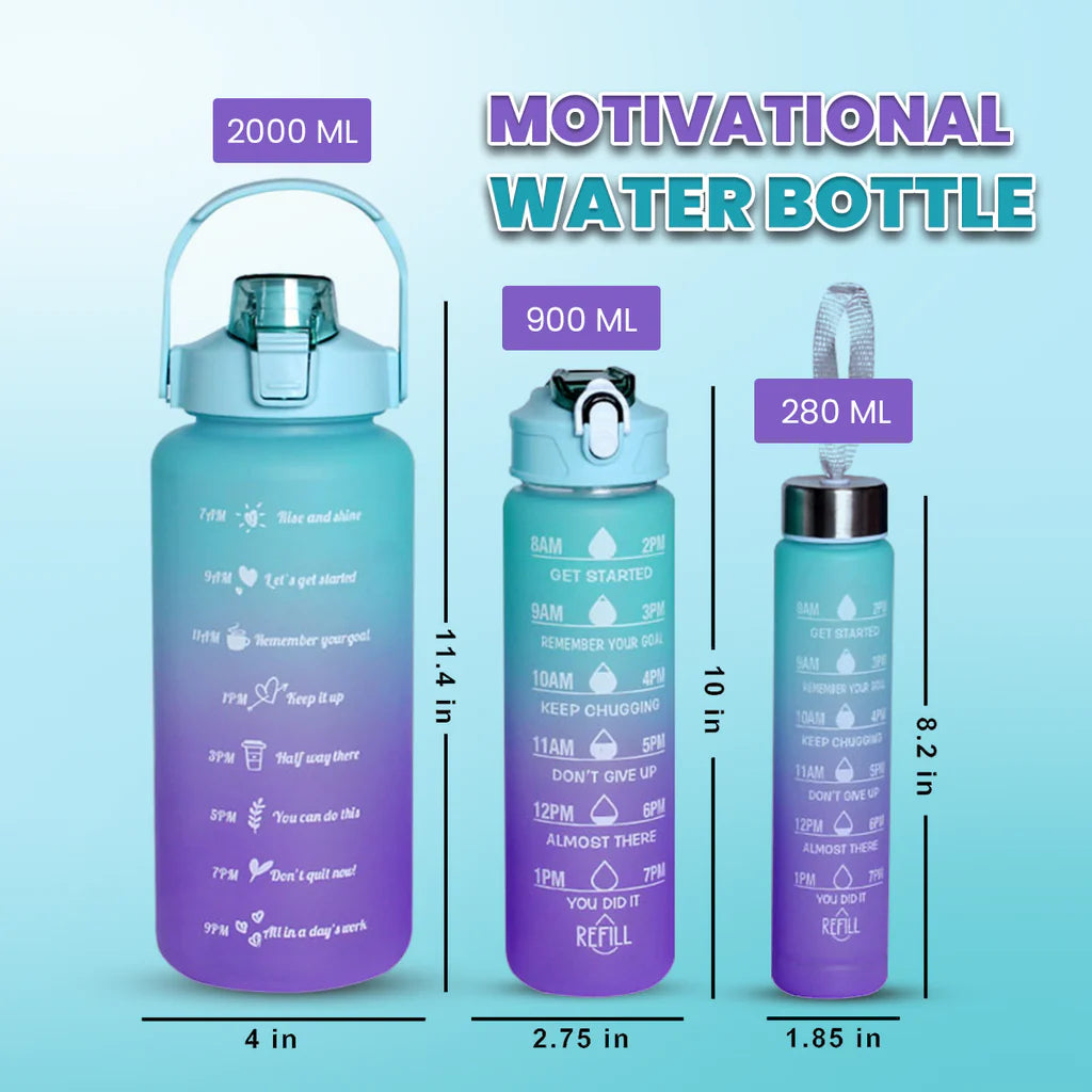 Motivational Water Bottle (Set of 3)