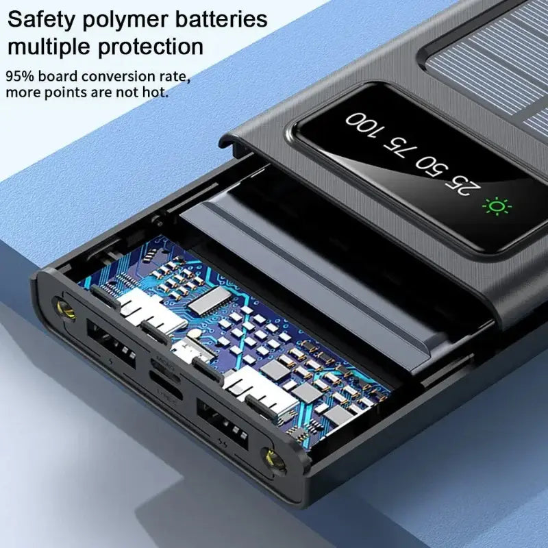 Solar Powerbank 4 in 1  Fast Charging Cable - 10000 mAh