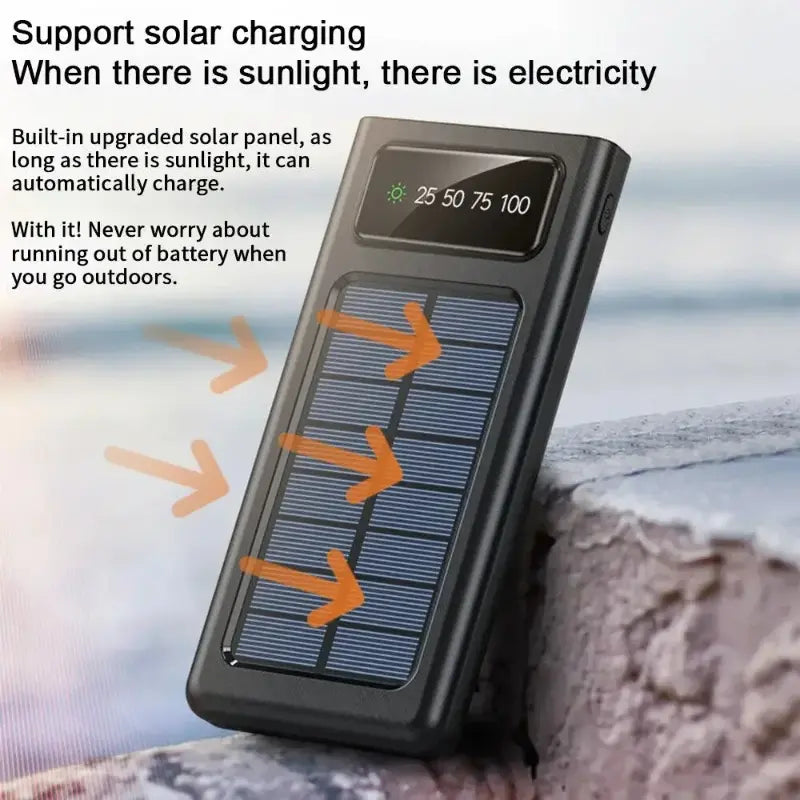 Solar Powerbank 4 in 1  Fast Charging Cable - 10000 mAh
