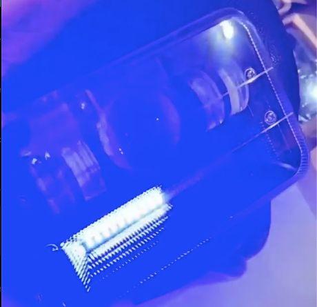 Bike Headlight with Red/Blue Strip