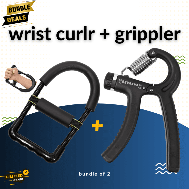 Bundle of 2: Wrist Curlr + Adjustable Hand Grippler