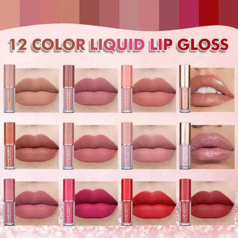 12-Piece Matte Liquid Lipstick & High Shine Lip Gloss Set