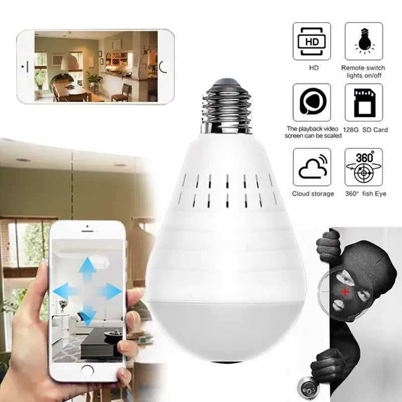Wifi Flexible Light Bulb Camera - Panaromic Camera