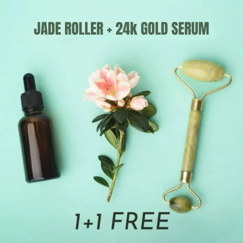 jade roller and 24k gold serum