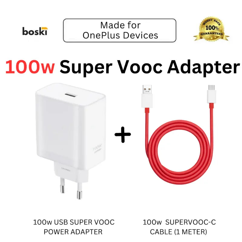 Oneplus 100watt Supervooc Adapter with Supervooc Type-C Cable