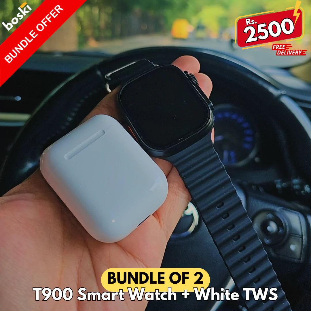 Bundle of 2 : Ultra Smart Watch + White TWS